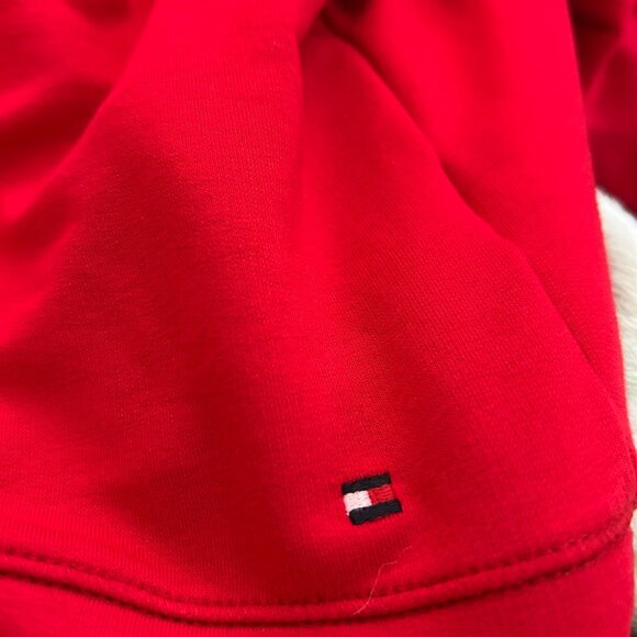 NWT Tommy Hilfiger Women's Red with Metallic Stripes V-Neck Sweatshirt M - Picture 10 of 14